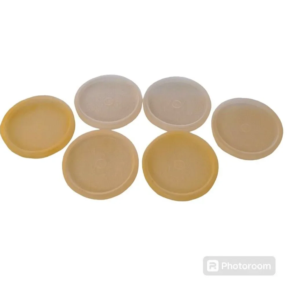 Vintage Gray Tupperware 754 Dessert Parfait Jello Pudding Cups Lids Set Of 6
